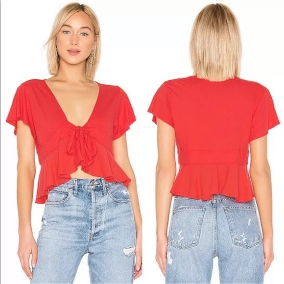 🔥FREE PEOPLE🔥We The Free Knot Me Tie-Front Crop Top Small/Med/Large NWT - Picture 2 of 6